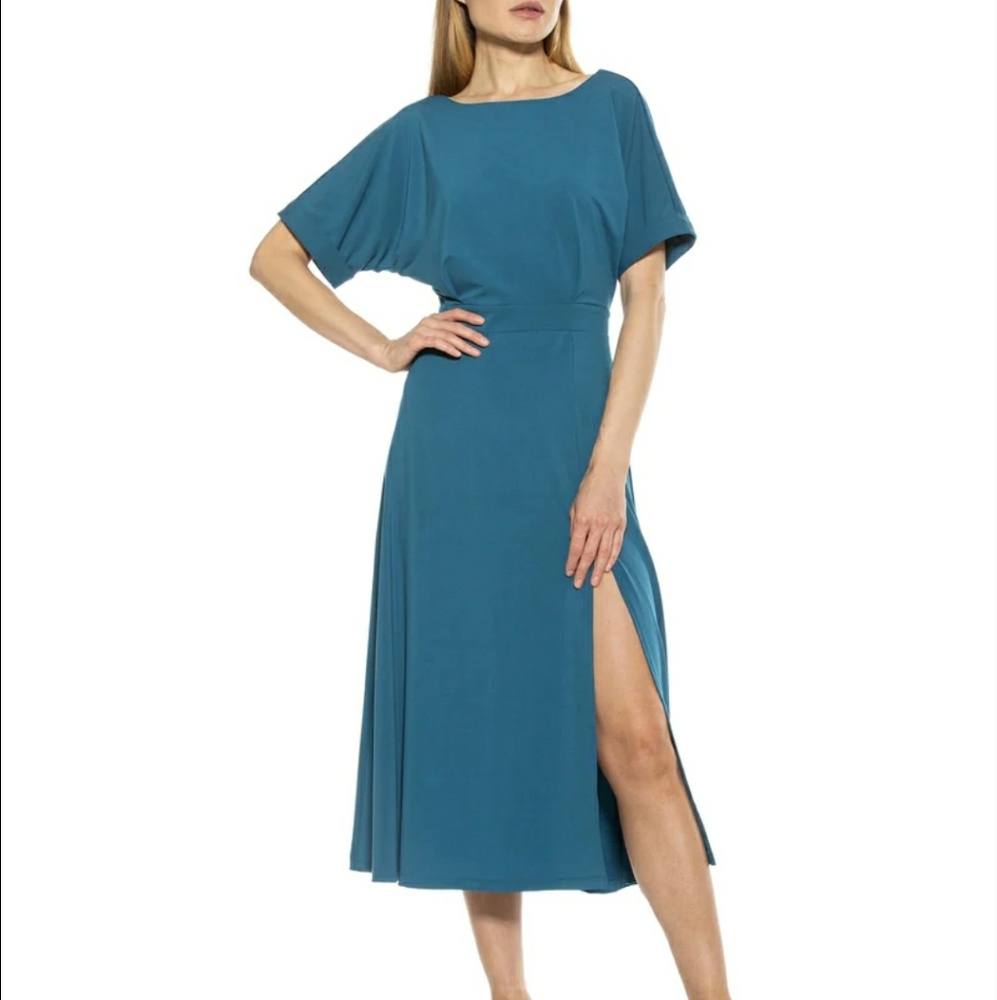 NWOT Alexia Admor Lana Draped Bodice Midi Dress, Size XL